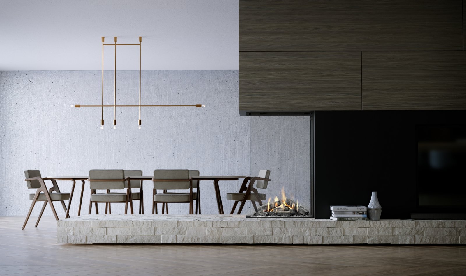 Elememt4 Sky Medium RoomDivider Gas Fireplace