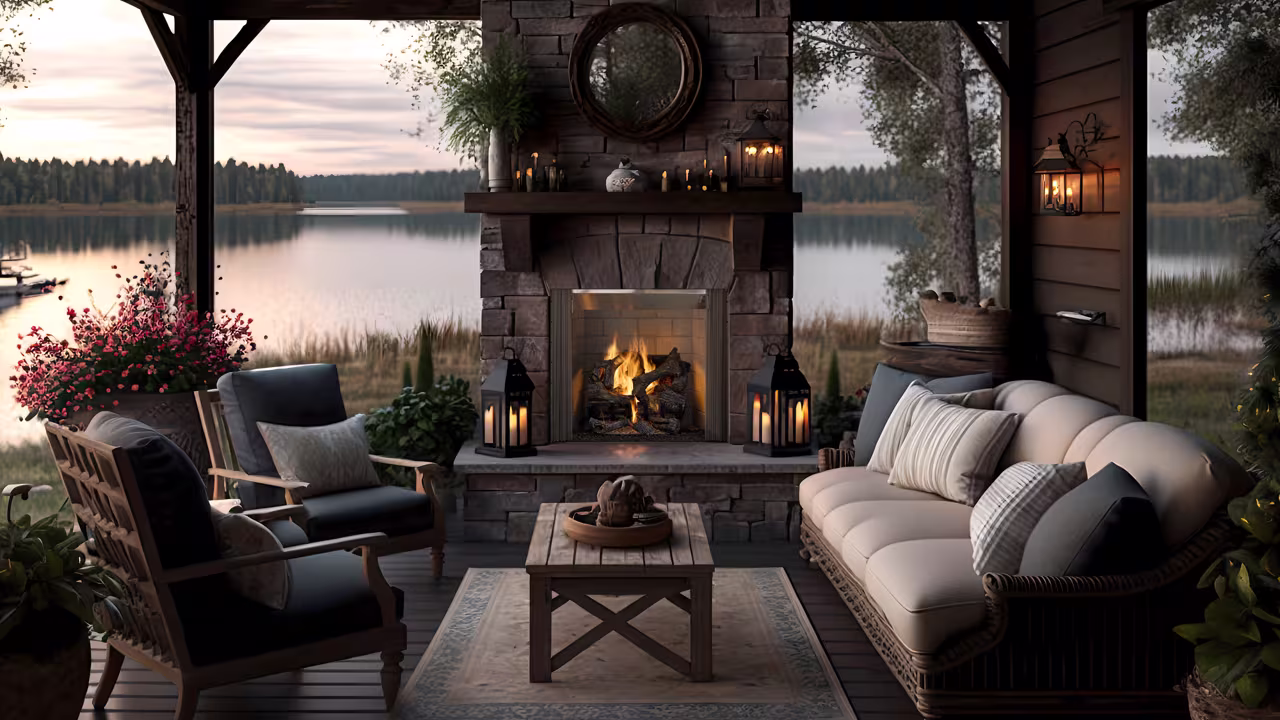 Majestic Castlewood Wood Outdoor Fireplace