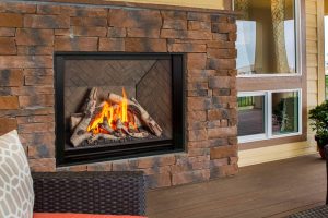 Valor H6 fireplace installed in living room