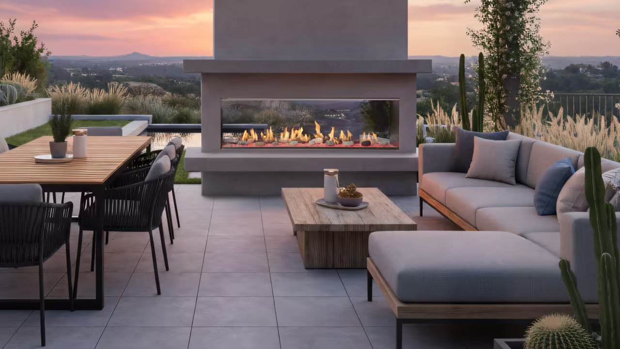 Majestic Lanai See-though Outdoor Gas Fireplace