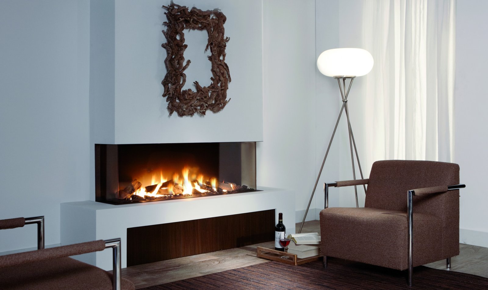 Element4 Trisore 140 3 Sided Bay Linear Gas Firerplace