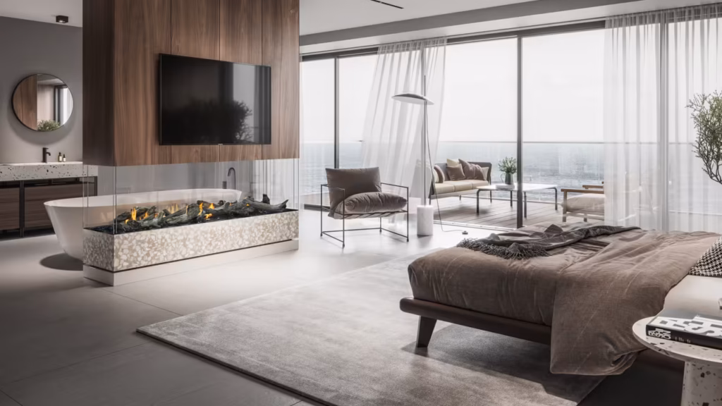 Stellar Enlight Island Custom Gas Fireplace