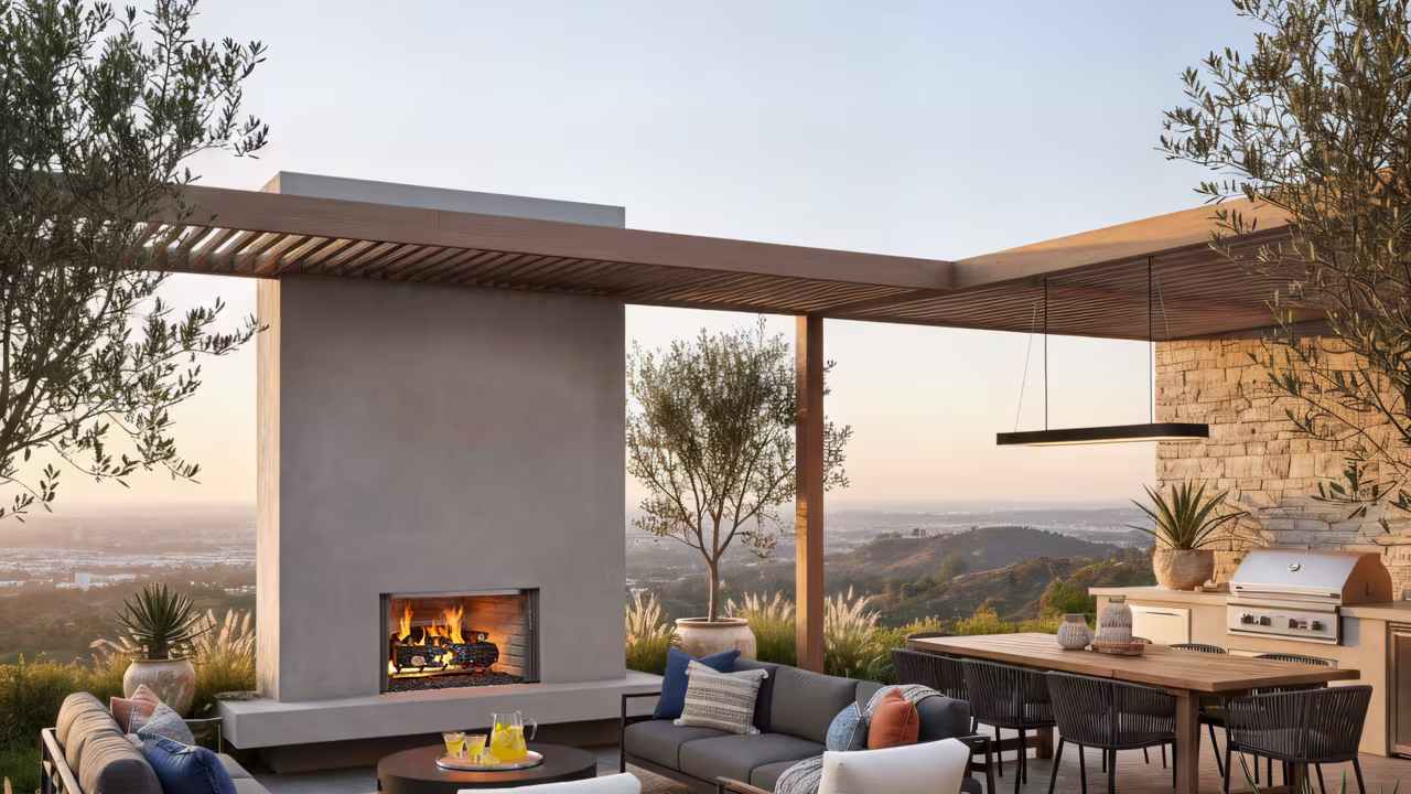 Majestic Villawood Outdoor Open Wood Fireplace