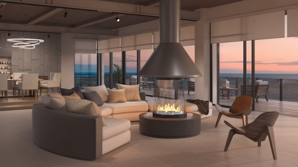 Stellar Custom Round Gas Fireplace