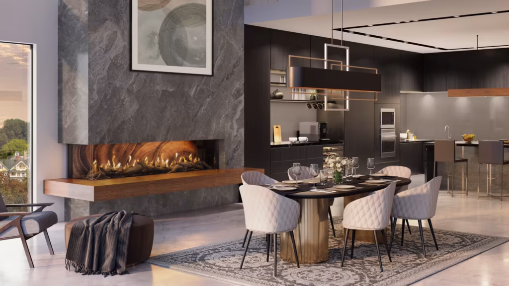Stellar Enlight Corner Custom Gas Fireplace