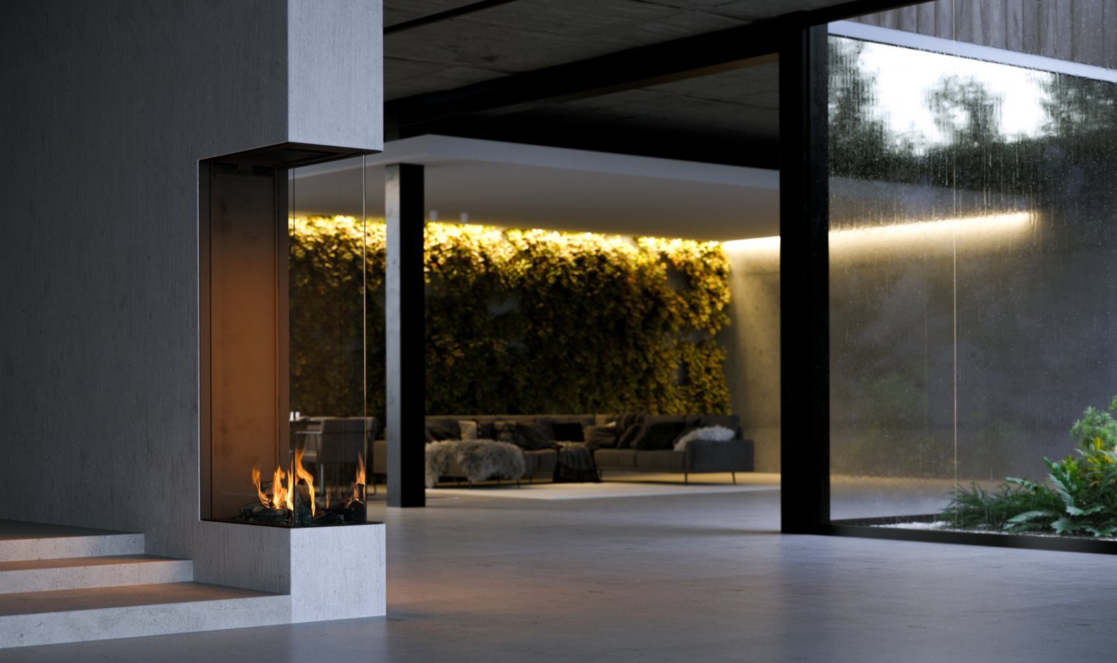 Element4 Sky Large RoomDivider Gas Fireplace