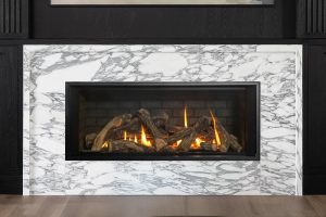 Valor LT2 linear fireplace installed